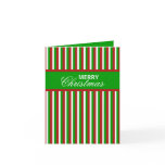 Christmas Stripes green Christmas Note Card