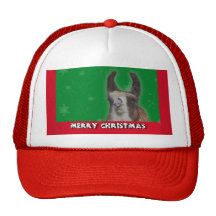 Christmas Stud Llama Happy New Year Trucker Hats