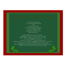 Christmas Sugar Cookie Recipe Postcard