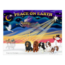 Christmas Sunrise - Cavalier Kings Charles (five) Post Card