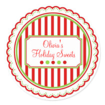Christmas Sweet Stripes Holiday Stickers