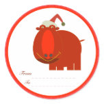 Christmas Tags: Hippo Sticker