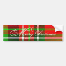 Christmas Tartan Bumper Sticker