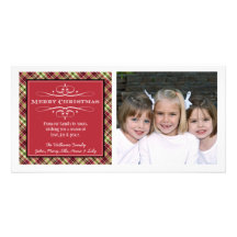 Christmas Tartan Plaid Customized Photo Card