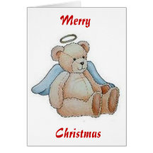 Christmas Teddy Bear Angel Cards