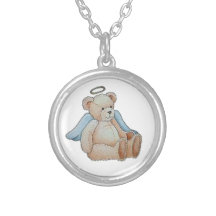 Christmas Teddy Bear Angel Necklace