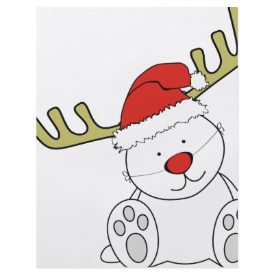 Christmas Teddy Bear Reindeer Flyers by giftsforyou