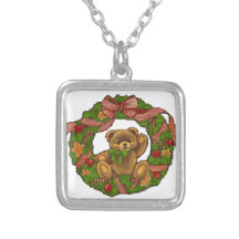 Christmas Teddy Bear Wreath Custom Jewelry