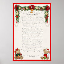 Christmas Teddy Bears Waiting for Santa Claus Posters