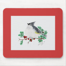 christmas titmouse mouse pads
