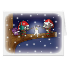 Christmas Toasting Marshmallows Greeting Cards