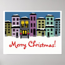 Christmas Town ~ Print Poster Modern Style