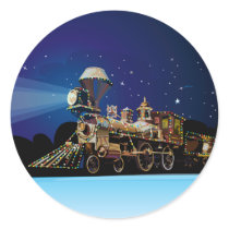 Christmas Train Round Stickers