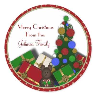 Christmas Tree and presents Gift  Labels by HolidayFun