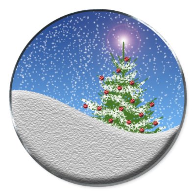 Christmas Tree And Snowfall Holiday Sticker by TDSwhite