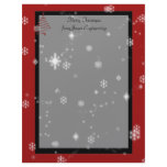 Christmas Tree and Snowflakes on Red and Black