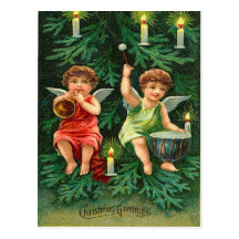 Christmas Tree Angels Postcards