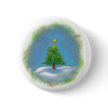 Christmas tree art simple sweet hearts star pin