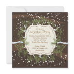 Christmas Tree Branch Snowflakes Holiday Party Custom Announcement