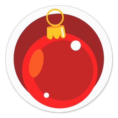 Christmas Tree Bulb Round Stickers by mycartoonartist