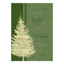 Christmas Tree Christmas Party Invitation Card