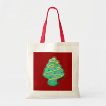 Christmas Tree Cookie Tote Bags