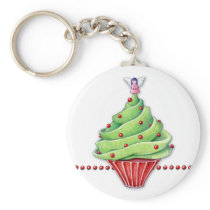 Christmas Tree Cupcake Keychain