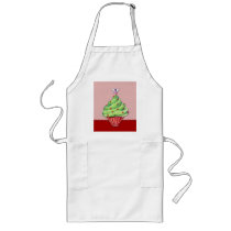 Christmas Tree Cupcake red2 Apron