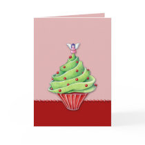 Christmas Tree Cupcake red2 Card