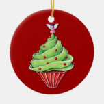 Christmas Tree Cupcake red Ornament