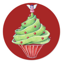 Christmas Tree Cupcake red Sticker