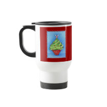 Christmas Tree Cupcake red Travel Mug