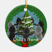 Christmas Tree dancing penguins Christmas Ornaments