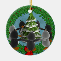 Christmas Tree dancing penguins Ornaments