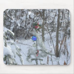 Christmas Tree Decorated outdoors Mousepads