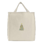 Christmas Tree Embroidered Bag