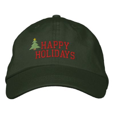 Christmas Tree Embroidered Hat by christmas_tshirts
