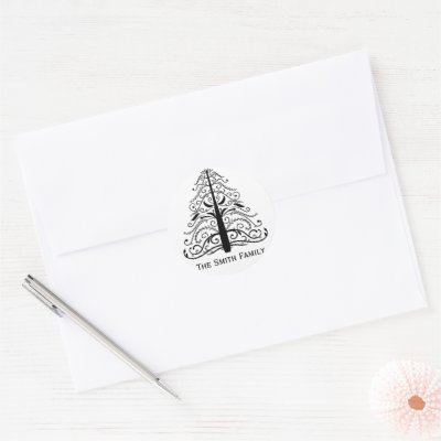 Christmas Tree Envelope Seal Sticker by loraseverson