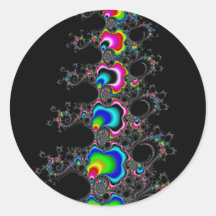 Christmas tree - Fractral Round Stickers