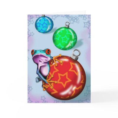 Christmas Tree Frog Greeting Card by LaureFCarlisle