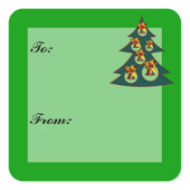 Christmas Tree Gift Tag Sticker