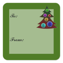 Christmas Tree Gift Tag Sticker
