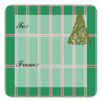 Christmas Tree Gift Tag Sticker