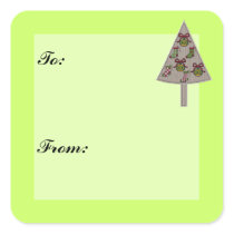 Christmas Tree Gift Tag Sticker