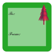 Christmas Tree Gift Tag Sticker