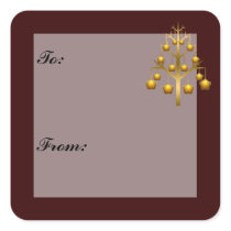Christmas Tree Gift Tag Sticker