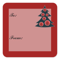 Christmas Tree Gift Tag Sticker