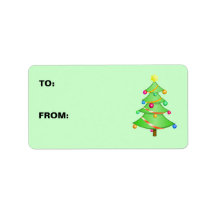 Christmas Tree Gift Tags Personalized Address Label