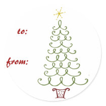Christmas Tree Gift Tags Sticker