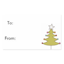 christmas tree gift tags rectangle sticker